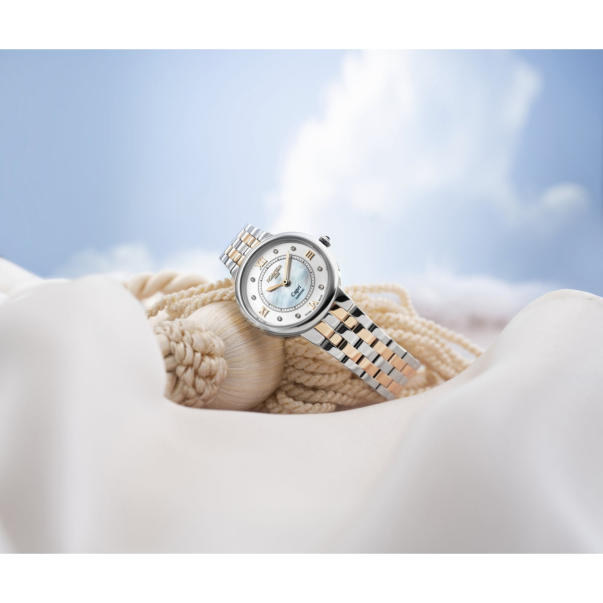 roamer capri ladies 2 hand quartz wristwatch analog battery watch