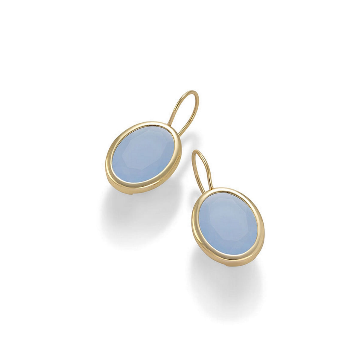 aquaforte caramelle ovali leverback earrings with milky blue faceted venitian glass