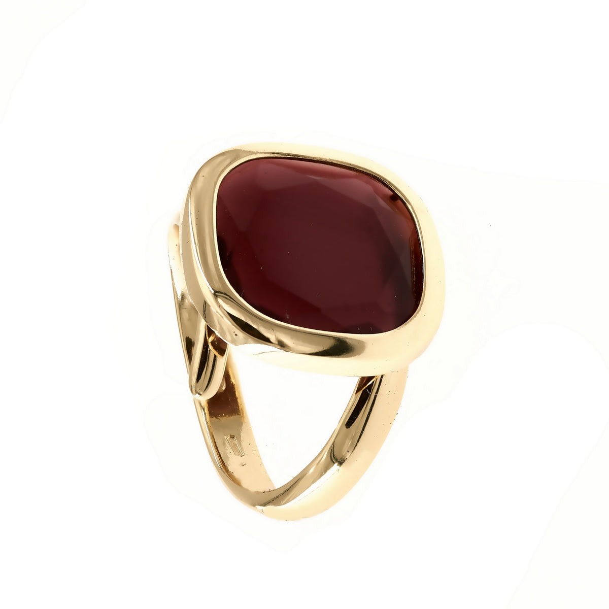 aquaforte caramelle reverse ring with brandy milky faceted venitian glasse. adjustable sizes