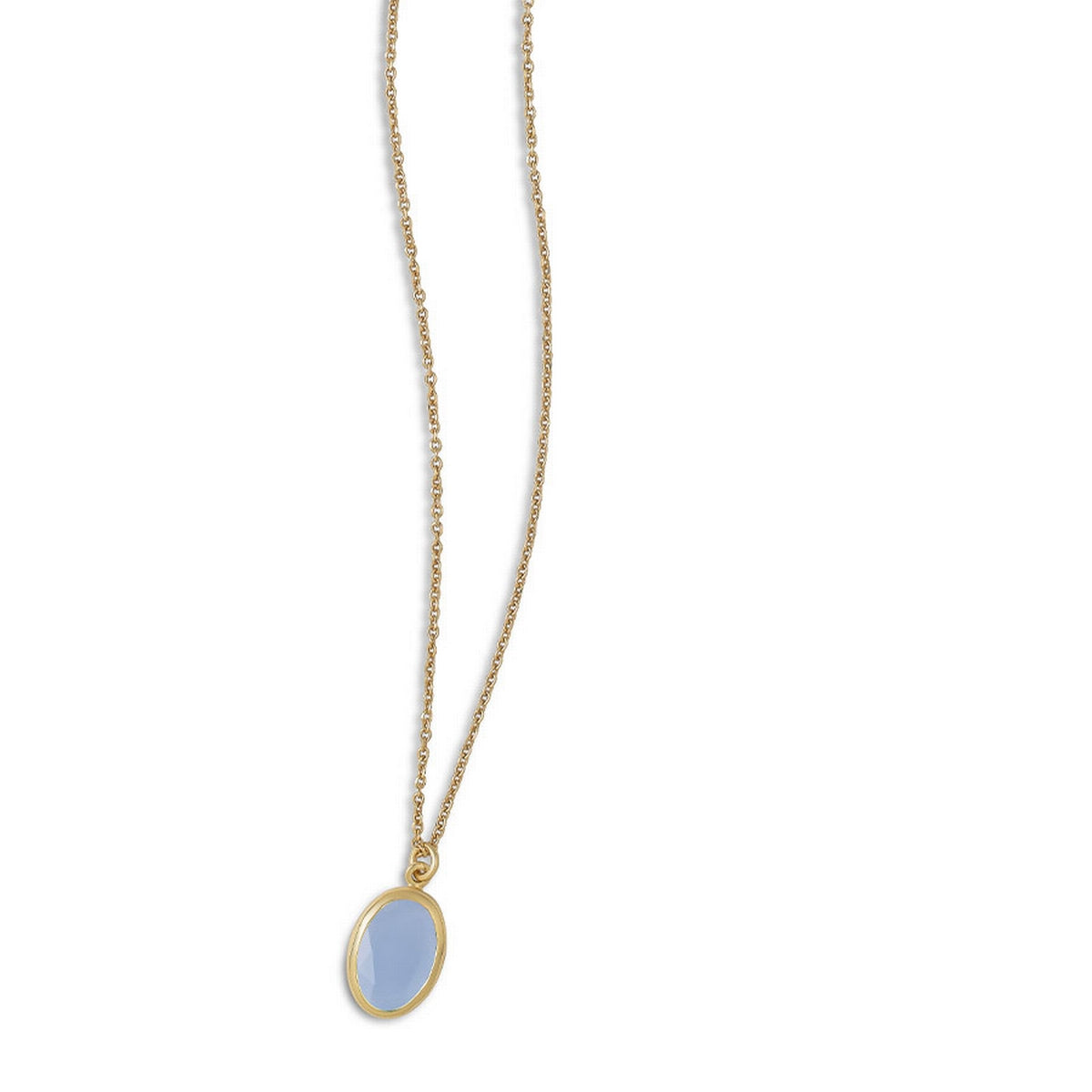 aquaforte caramelle ovali necklace with small blue faceted venitian glasspendant