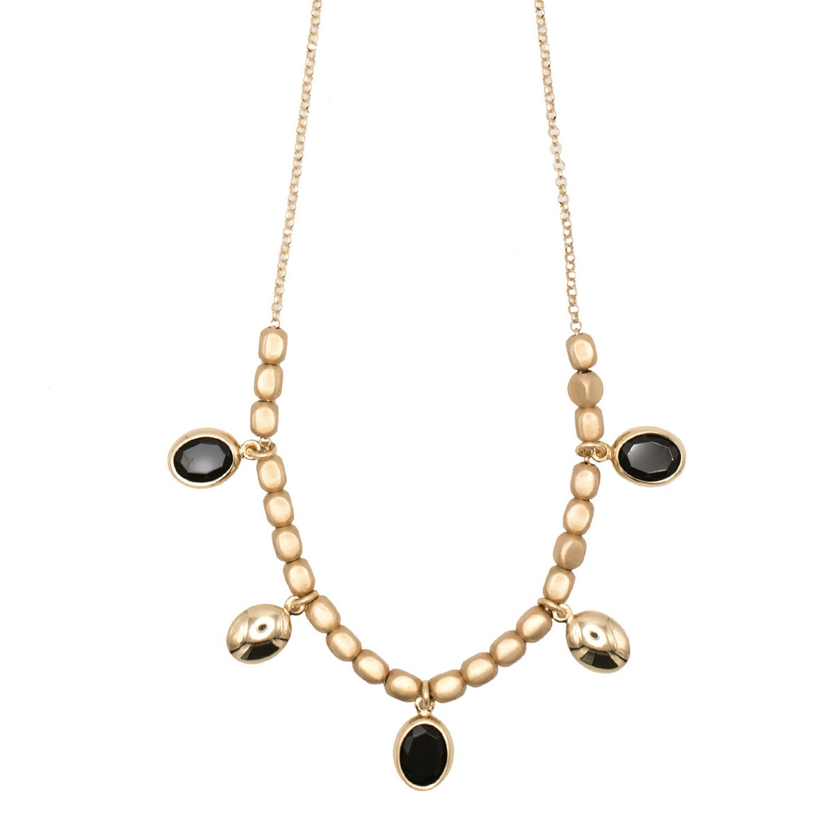 aquaforte mignon necklace with black artificial stones