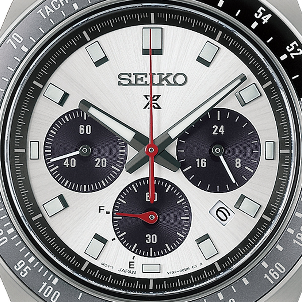 seiko prospex speedtimer racing solar chronograph in silver tone
