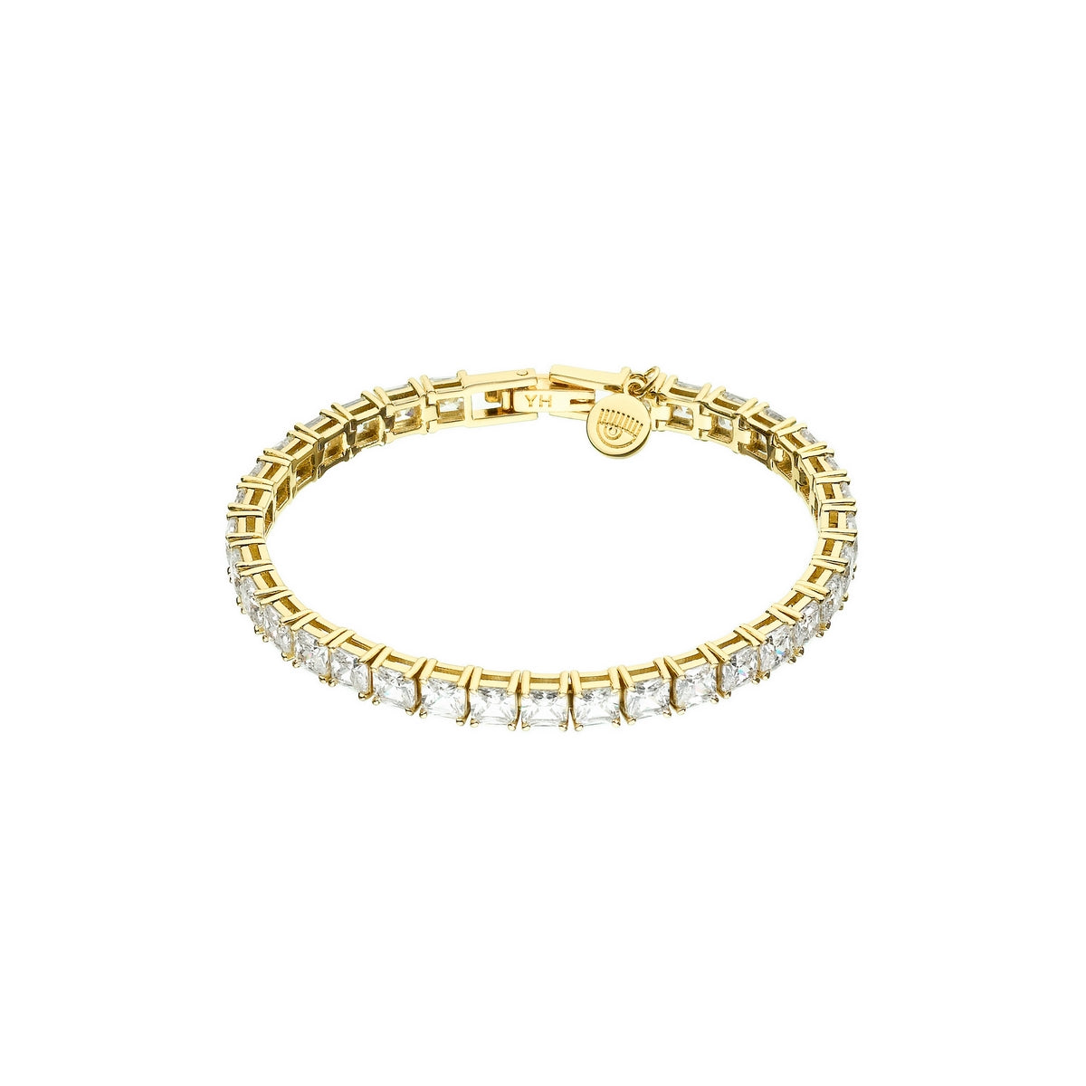 chiara ferragni classic tennis gold plated bracelet