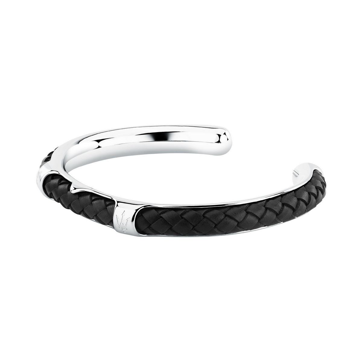 maserati jewels leather bangle ss leather blk 6.5x5.5cm
