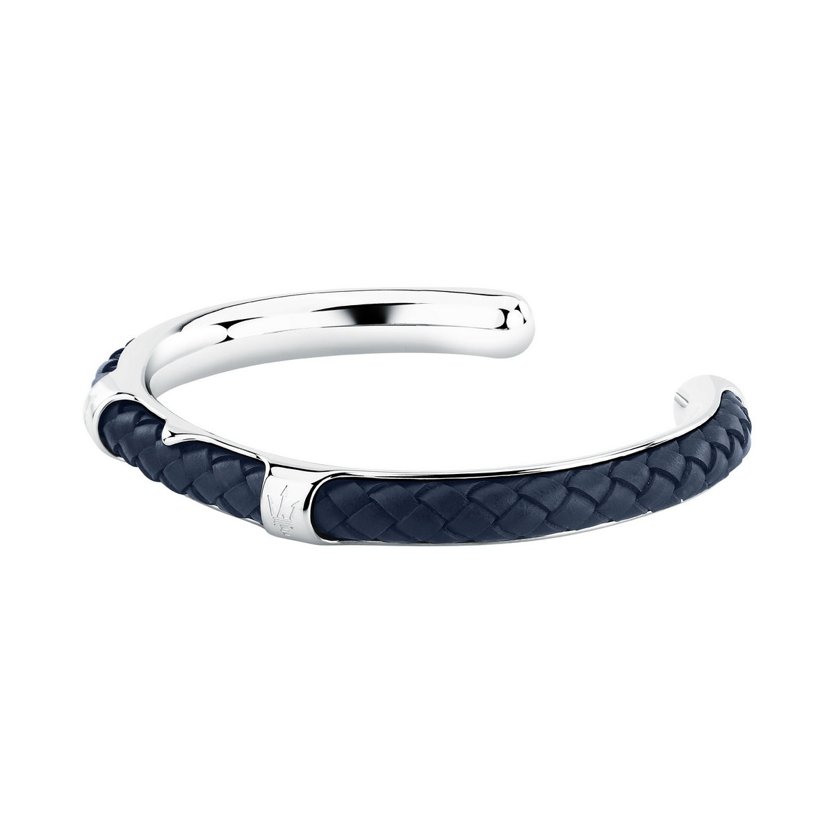 maserati jewels leather bangle ss leather blue 6.5x5.5cm
