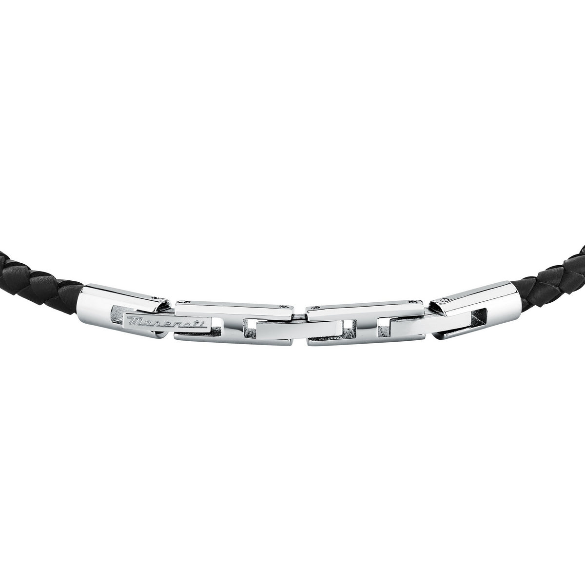 maserati jewels leather stainless steel bracelet dg leather black 38+3cm