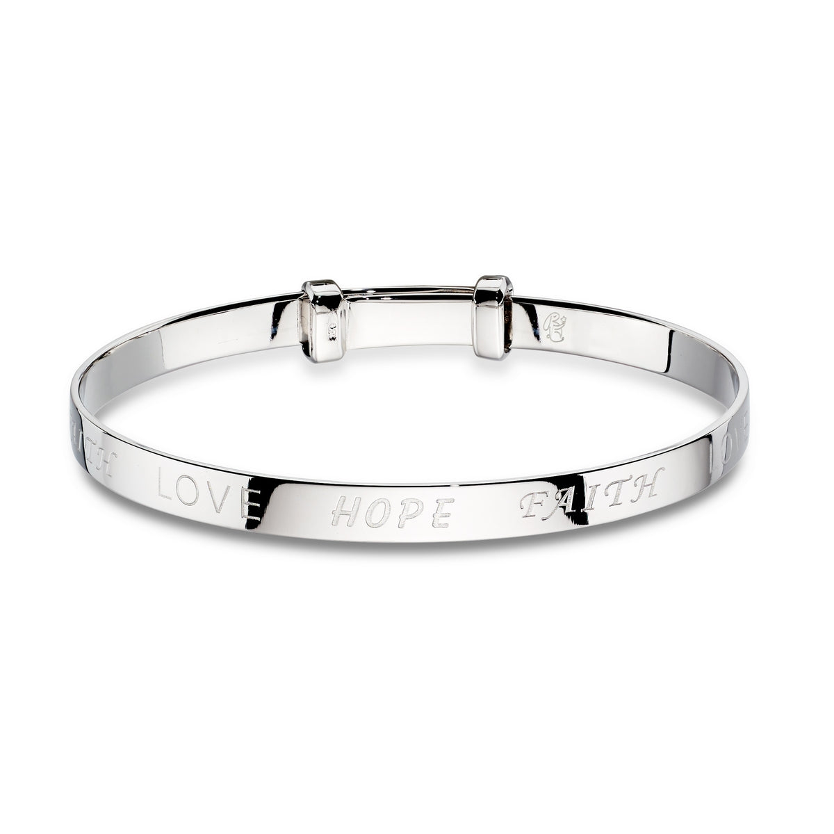 faith plain love, hope & faith christening bangle