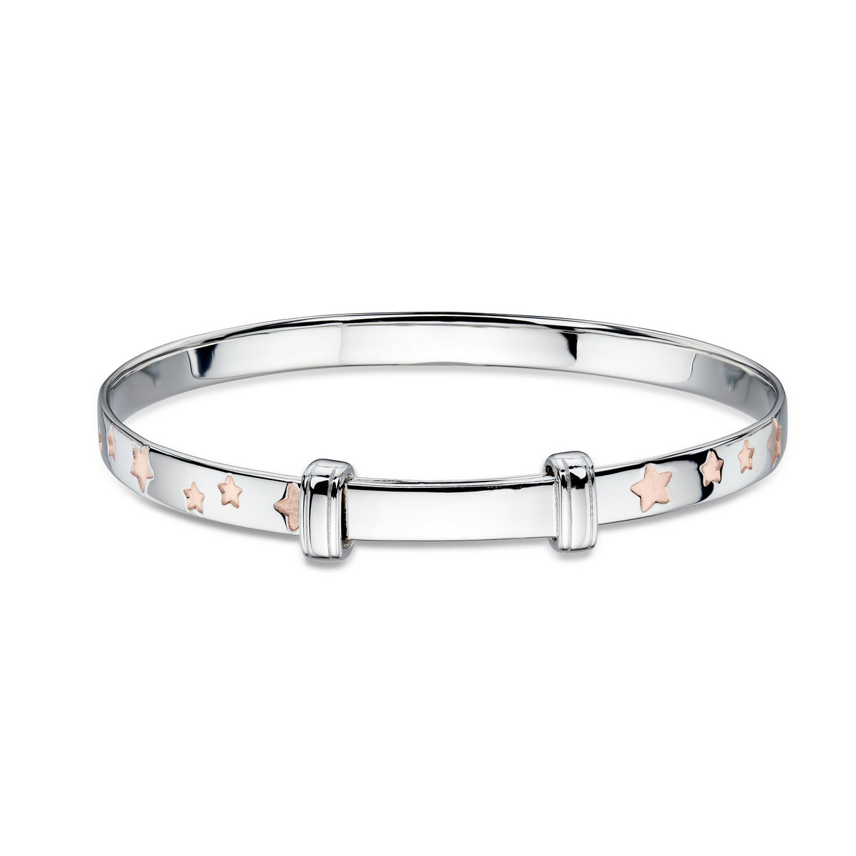 jessica inlaid rose gold star christening bangle