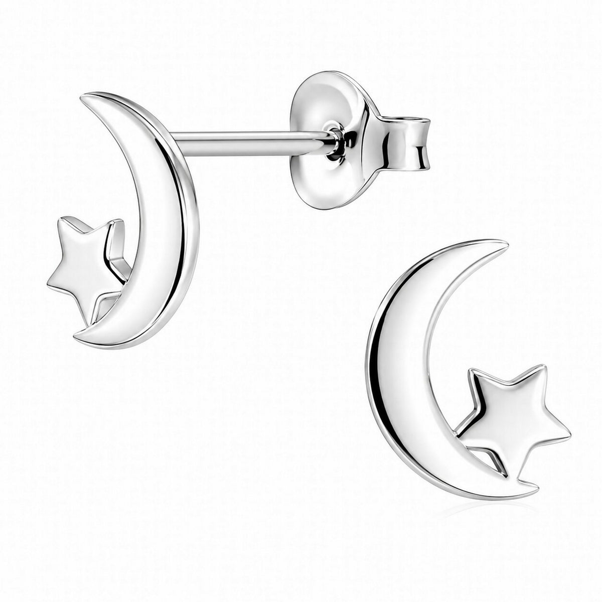 little star moon & star earrings