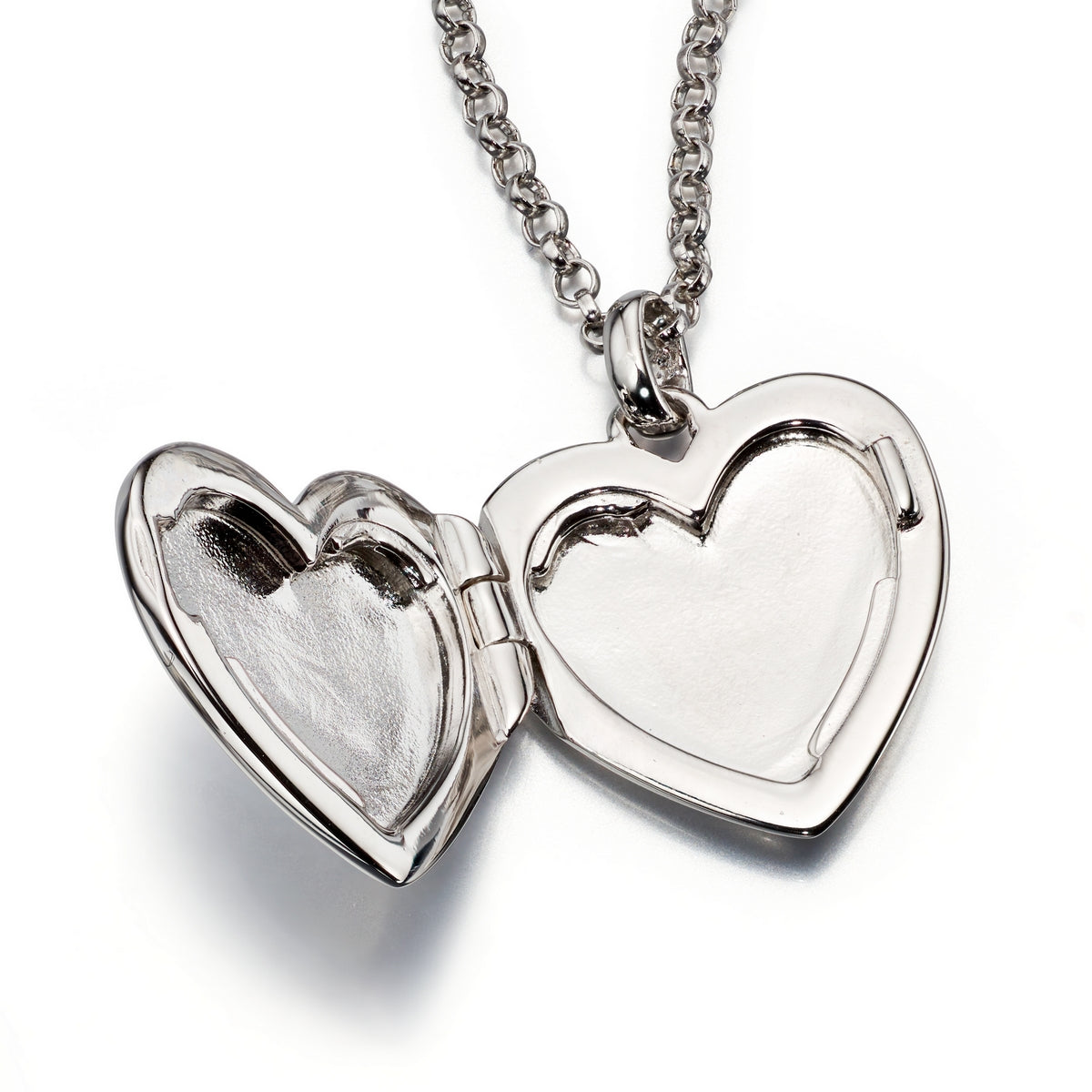 olivia plain medium heart locket and chain