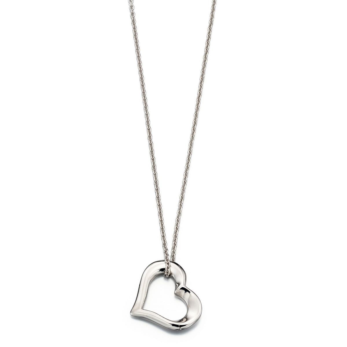 india medium open heart pendant and chain