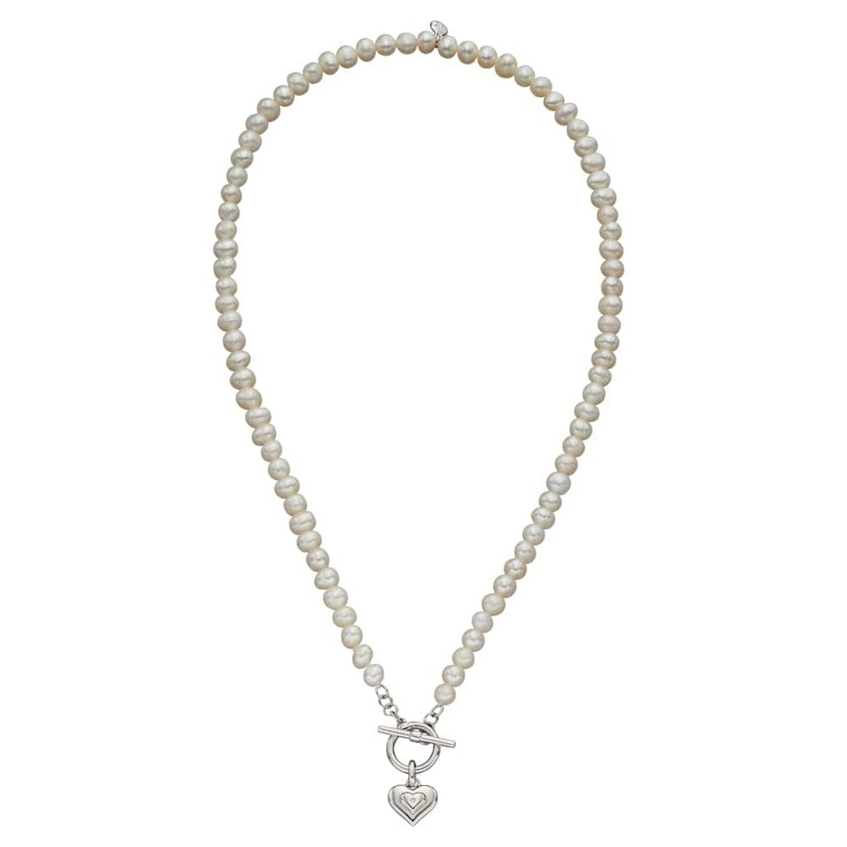 ophelia pearl tbar necklace with diamond heart charm