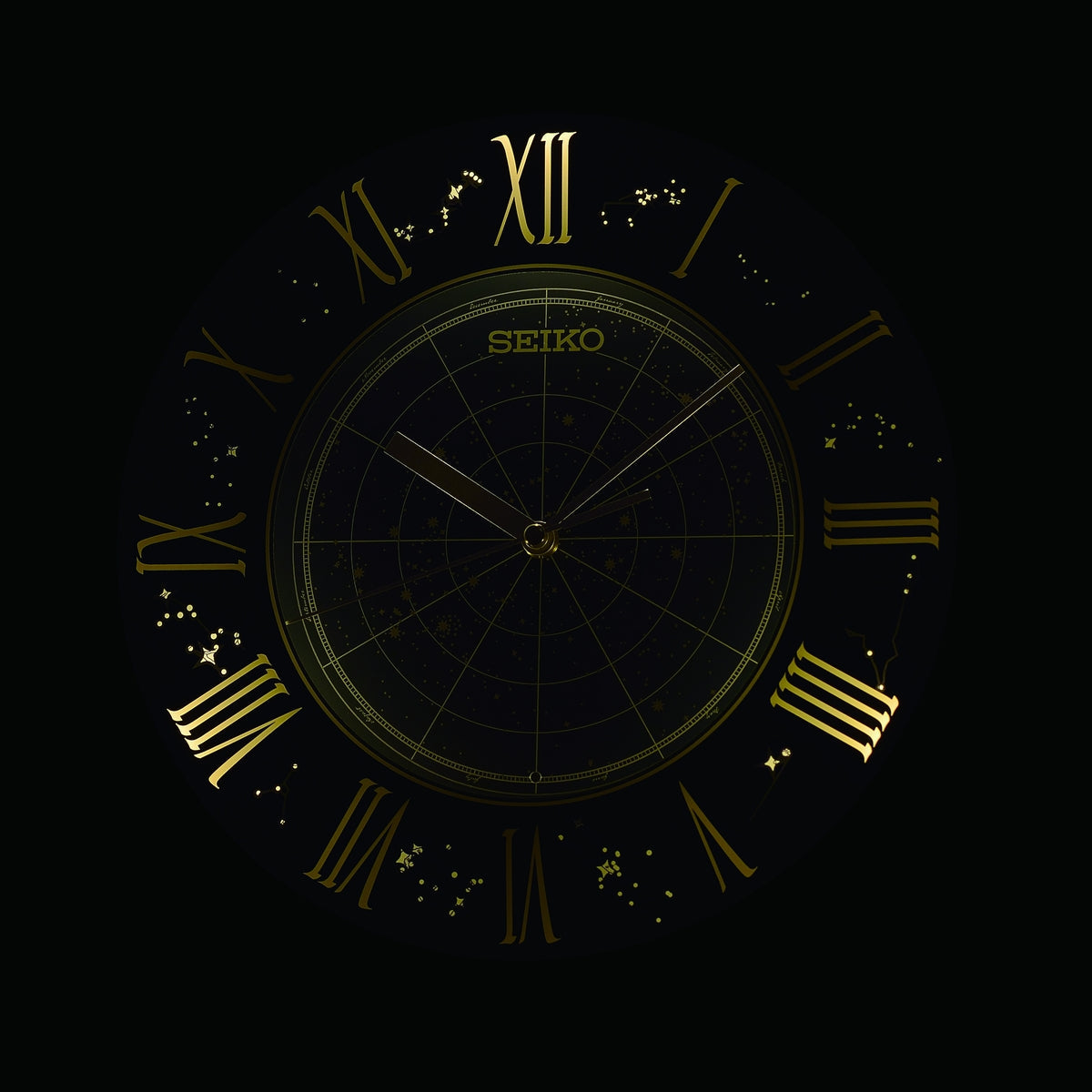 seiko quartz silver clock auto constant light