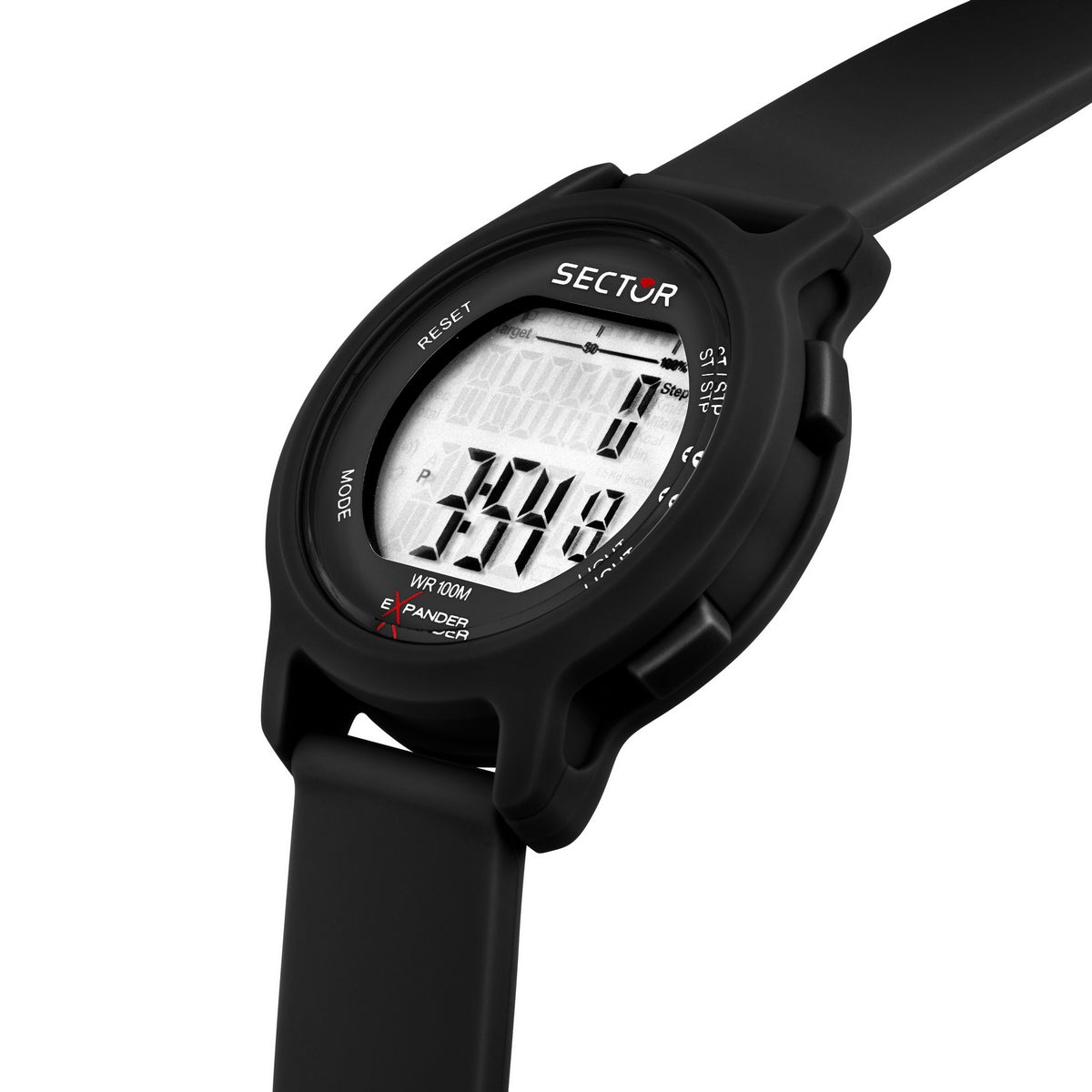 sector ex-27 43mm digital black dial black st
