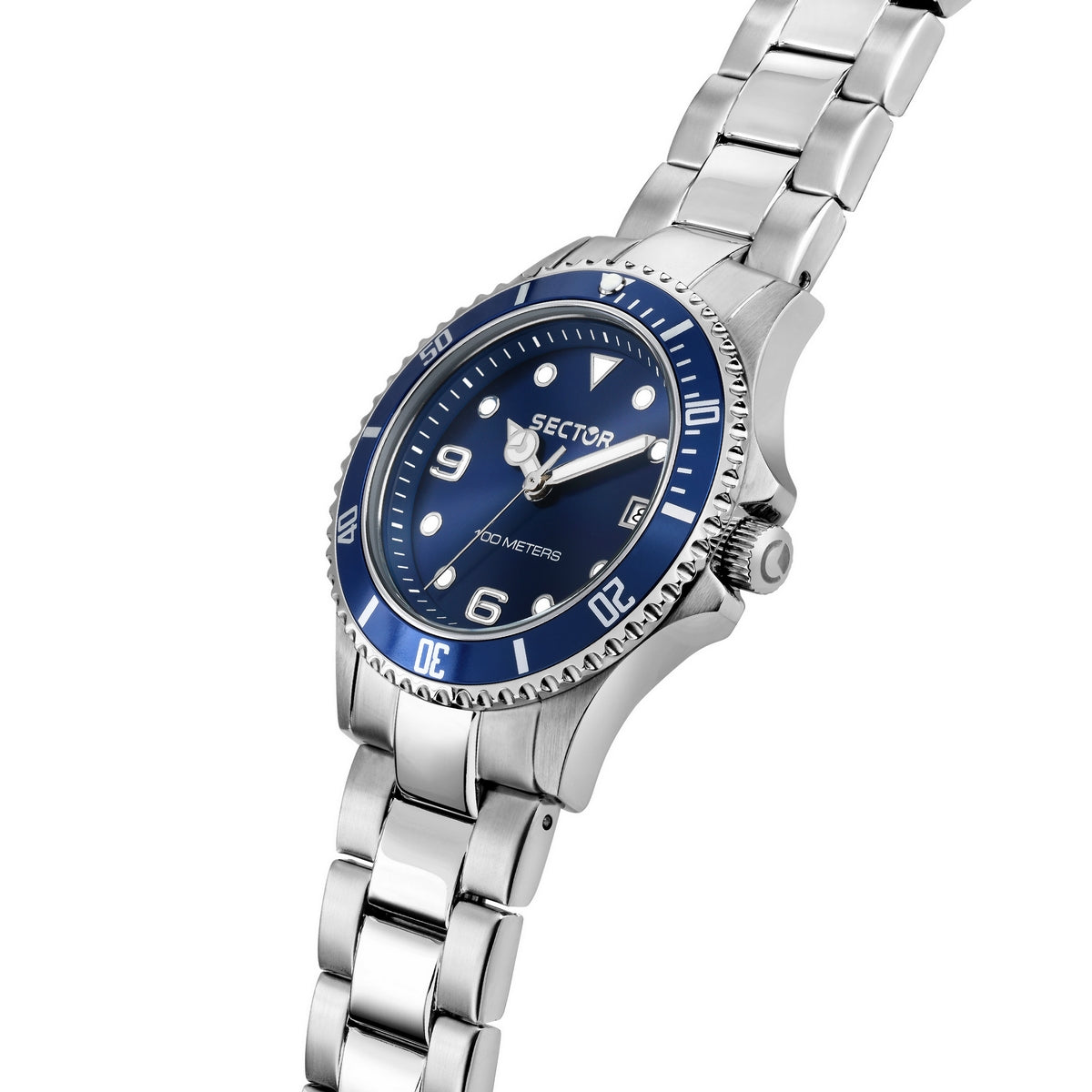 sector 230 35mm 3h blue dial stainless steel bracelet