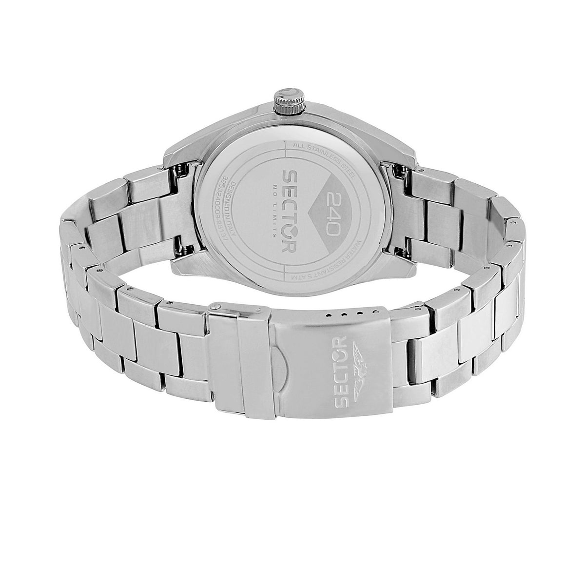 sector 240 gents 41mm 3 hand black dial bracelet watch