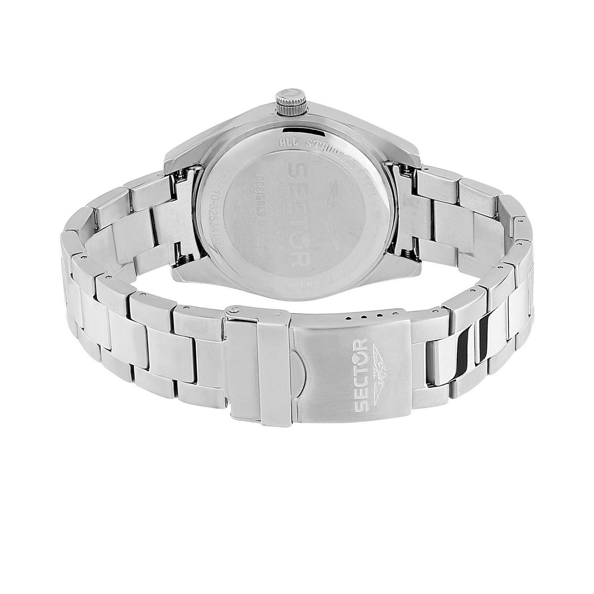 sector 240 41mm 3 hand black dial bracelet case watch