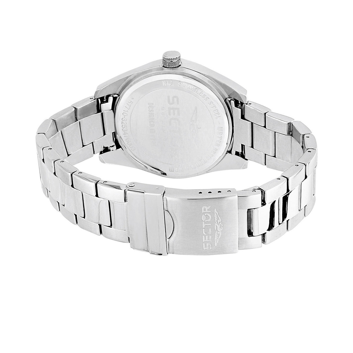 sector 240 41mm 3 hand silver dial bracelet case watch
