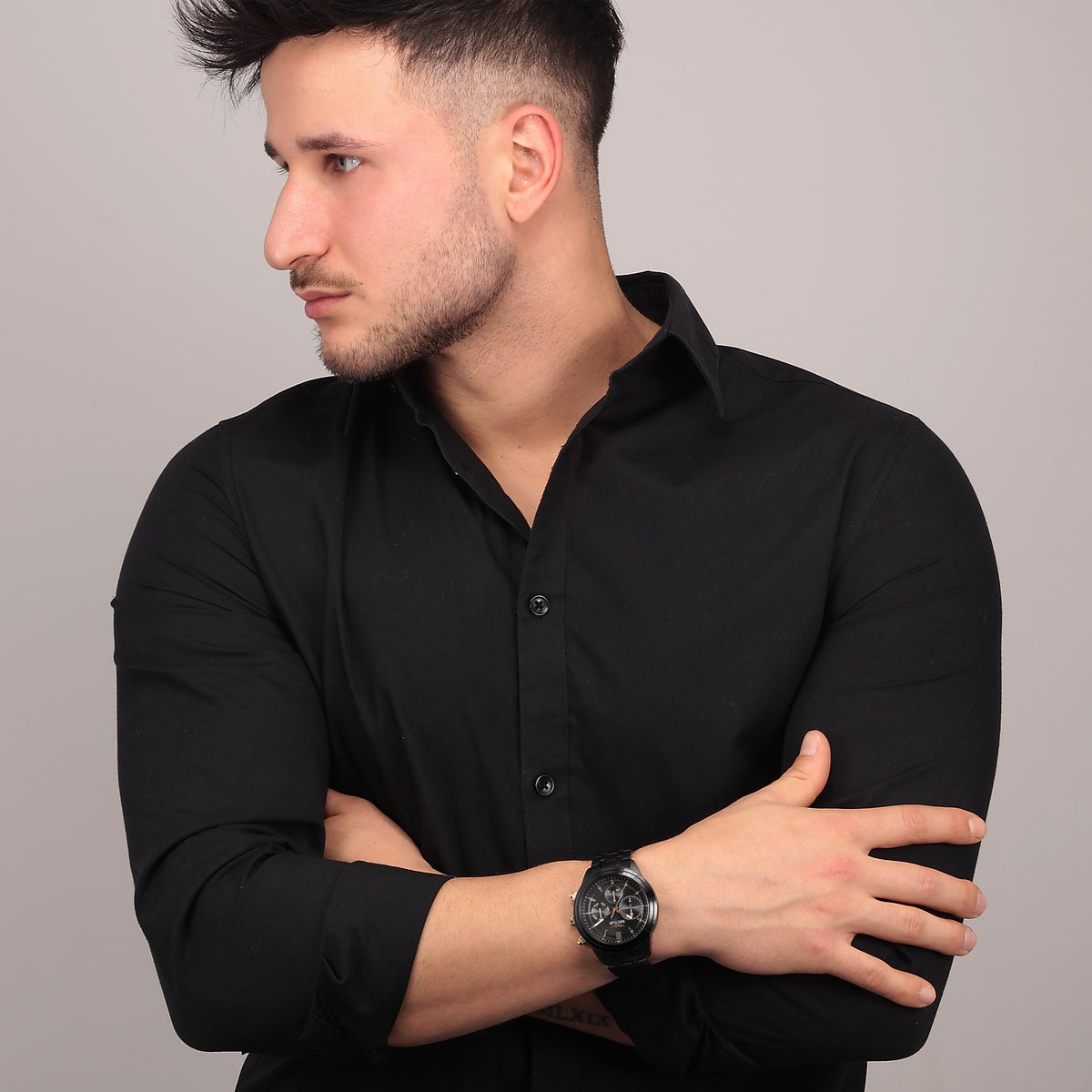 sector 670 45mm multi dial black dial bracelet black watch