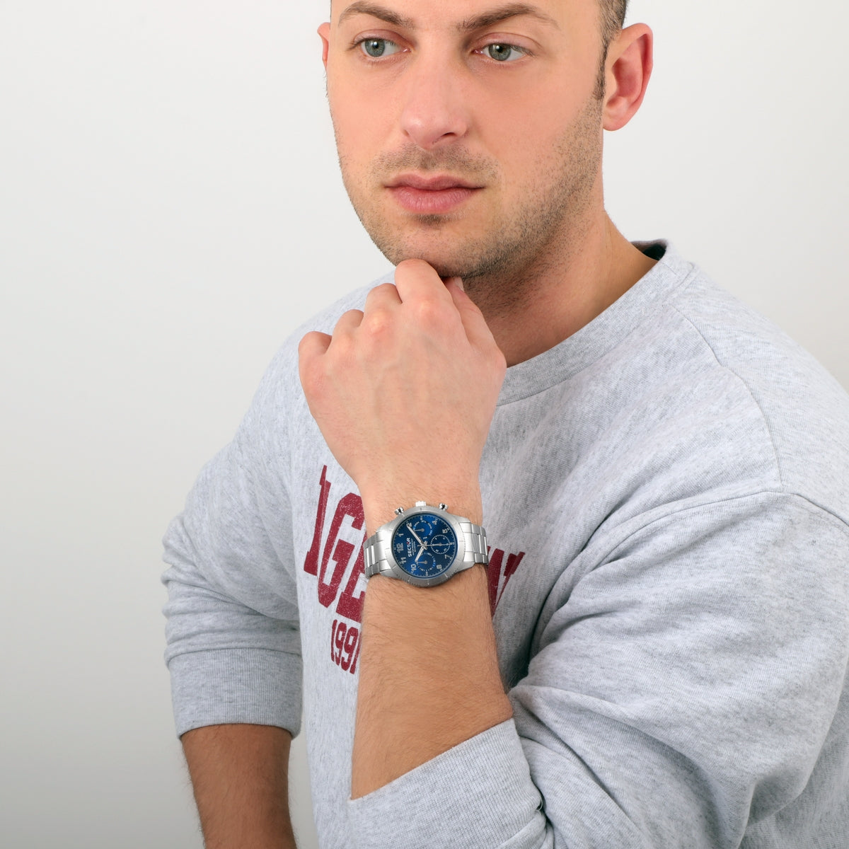 sector 270 41mm multi diali blue dial bracelet watch