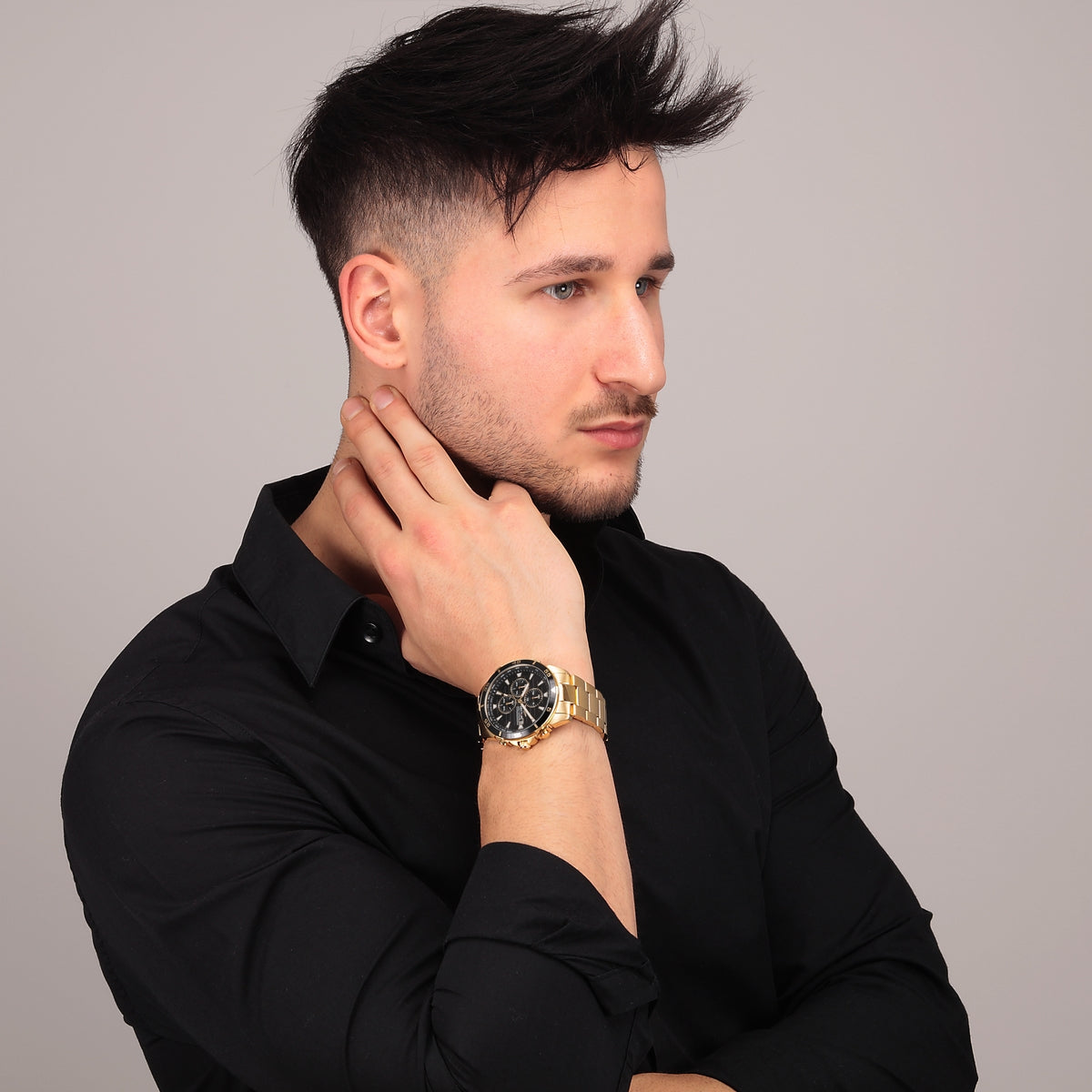 sector adv2500 43mm chronograph black dial bracelet yg watch