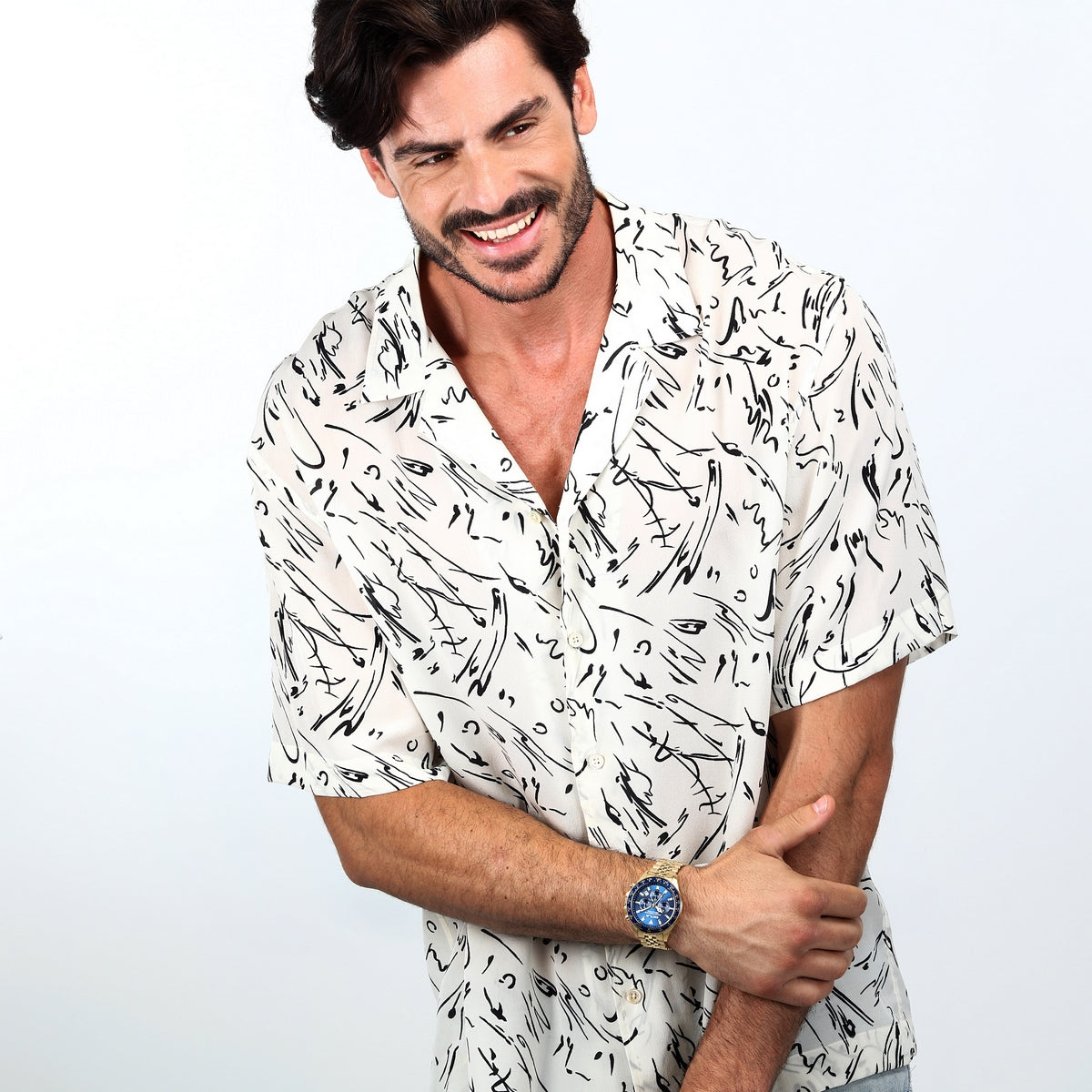 sector 230 43mm chronograph blue dial bracelet yg watch