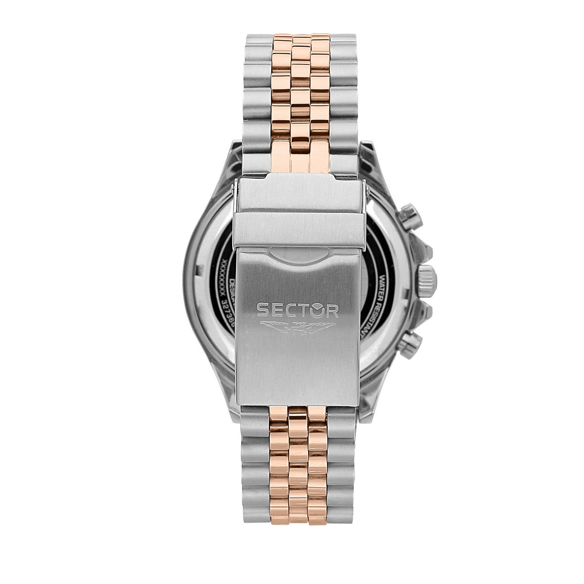 sector 230 43mm chronograph black dial bracelet +rg watch
