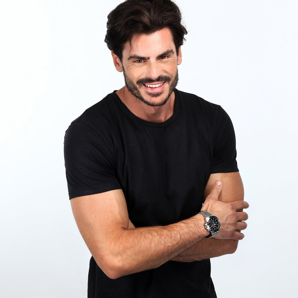 sector 230 43mm chronograph black dial bracelet watch