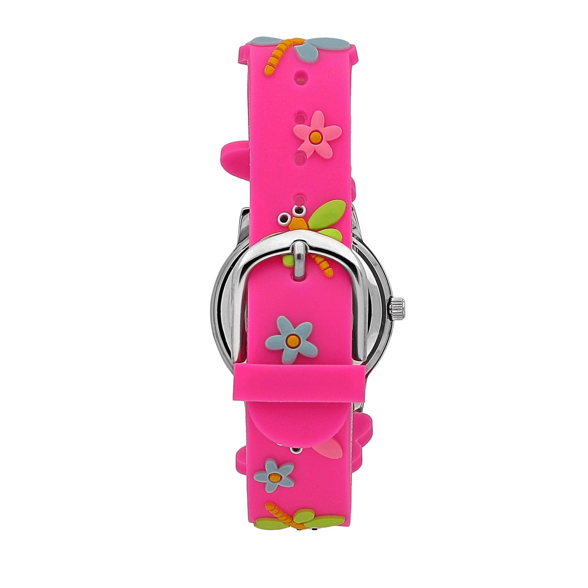 kikou hobby 28mm white dial fuchsia pvc strap
