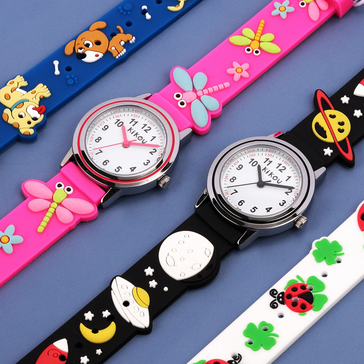 kikou hobby 28mm white dial fuchsia pvc strap