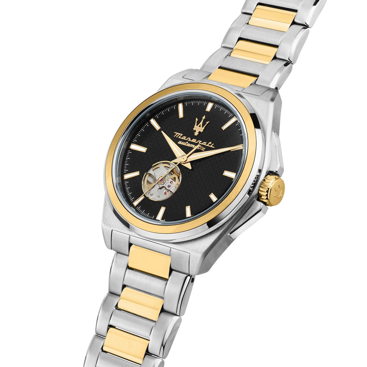 maserati velocita 41mm auto 3h bla dial stainless steel+yg bracelet