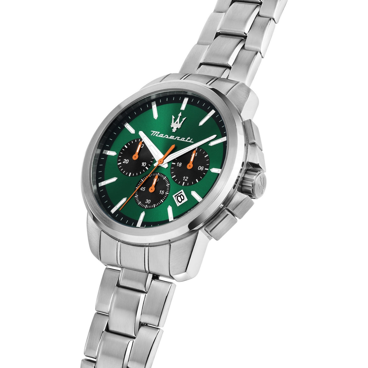 maserati succeso 42mm chr green dial stainless steel bracelet