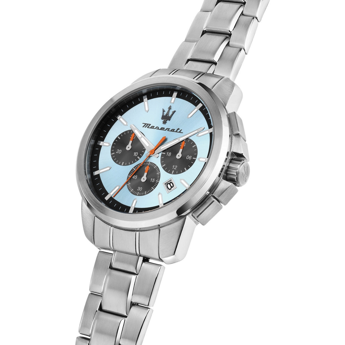 maserati succeso 42mm chr blue dial stainless steel bracelet