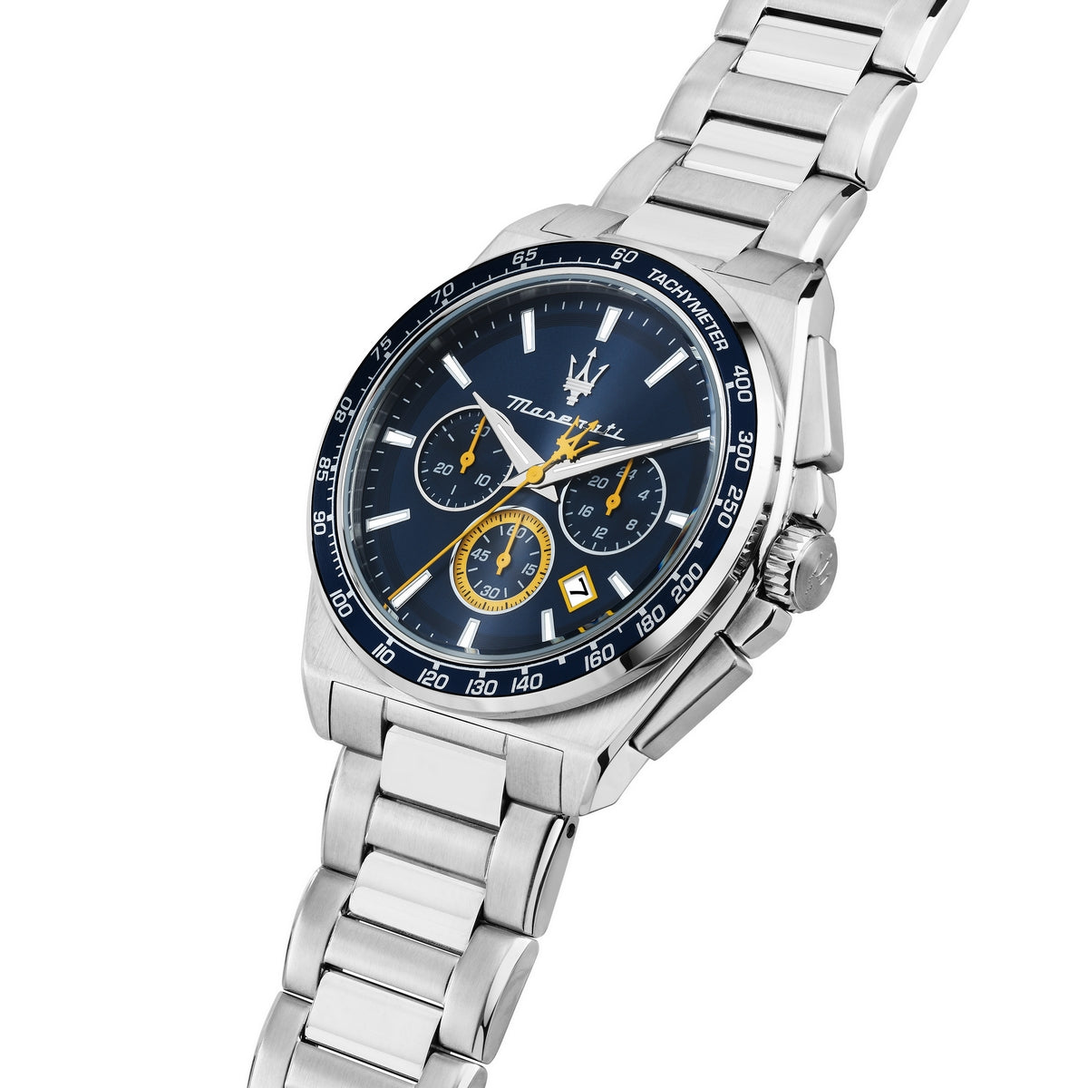 maserati velocita 43mm chrono blue dial stainless steel bracelet+blu s