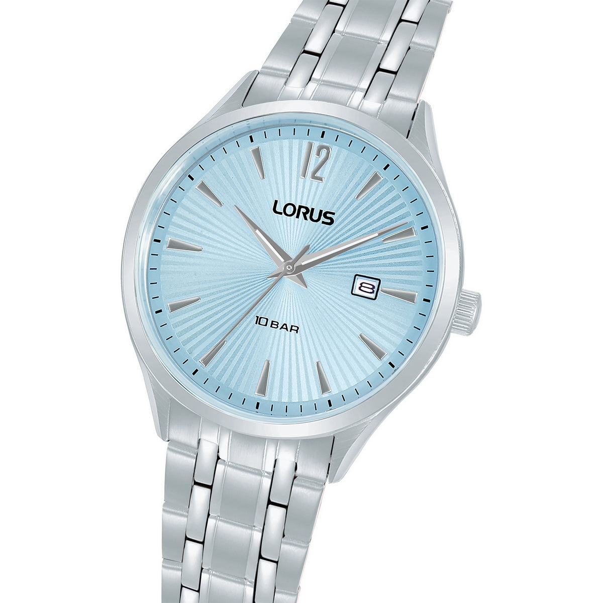 lorus quartz gents stainless steel blue dial bracelet watch
