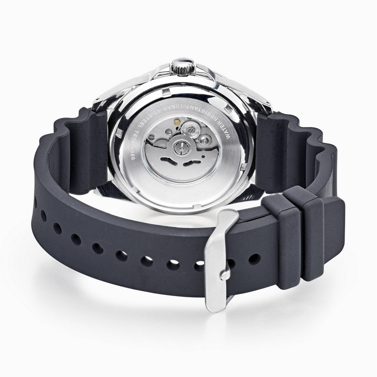 lorus automatic gents stainless steel orange dial strap watch