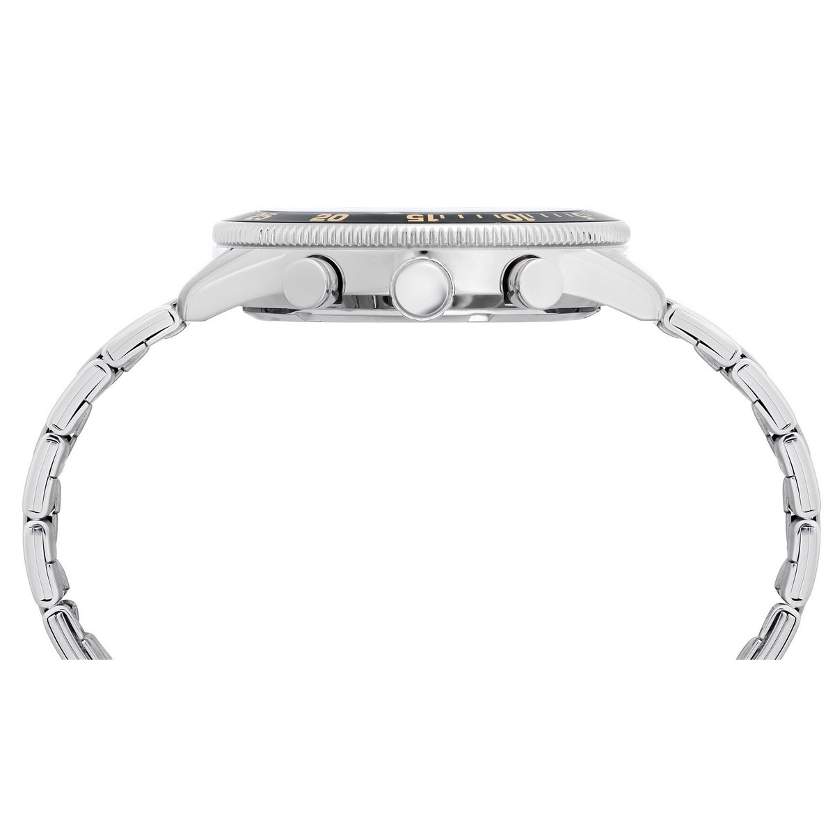 lorus chronograph gents two tone stainless steel green dial brcelet watch