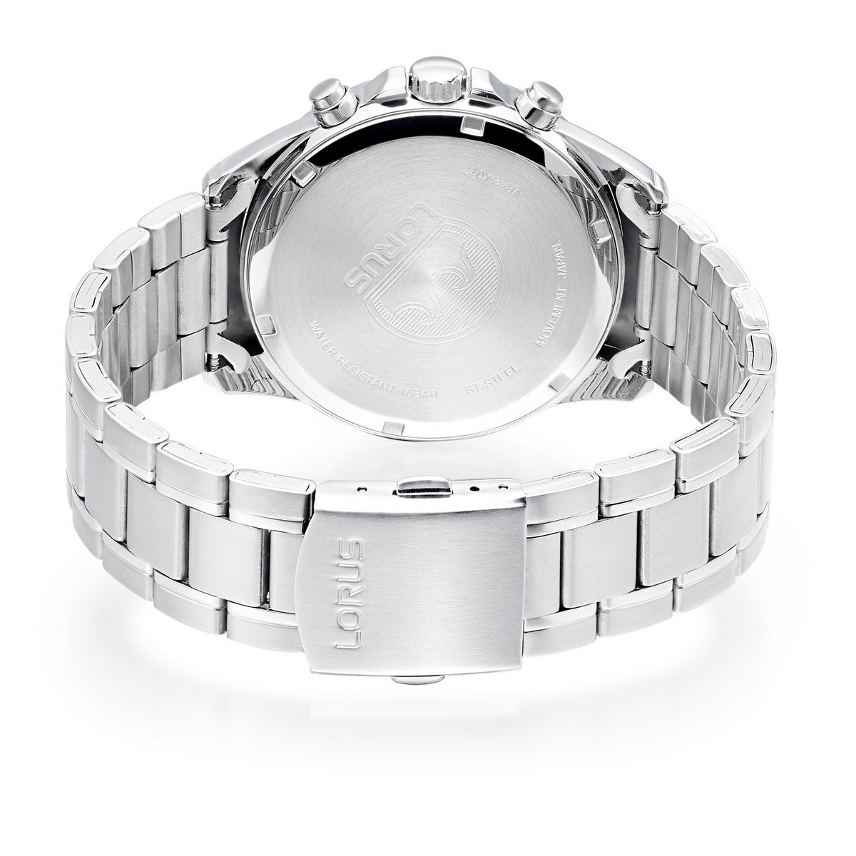 lorus solar chronograph gents stainless steel green dial bracelet watch