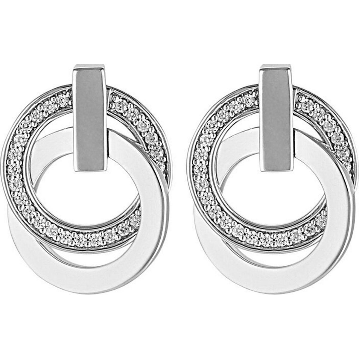 jette earrings silver 925 rhodium plated with cubic zirconia