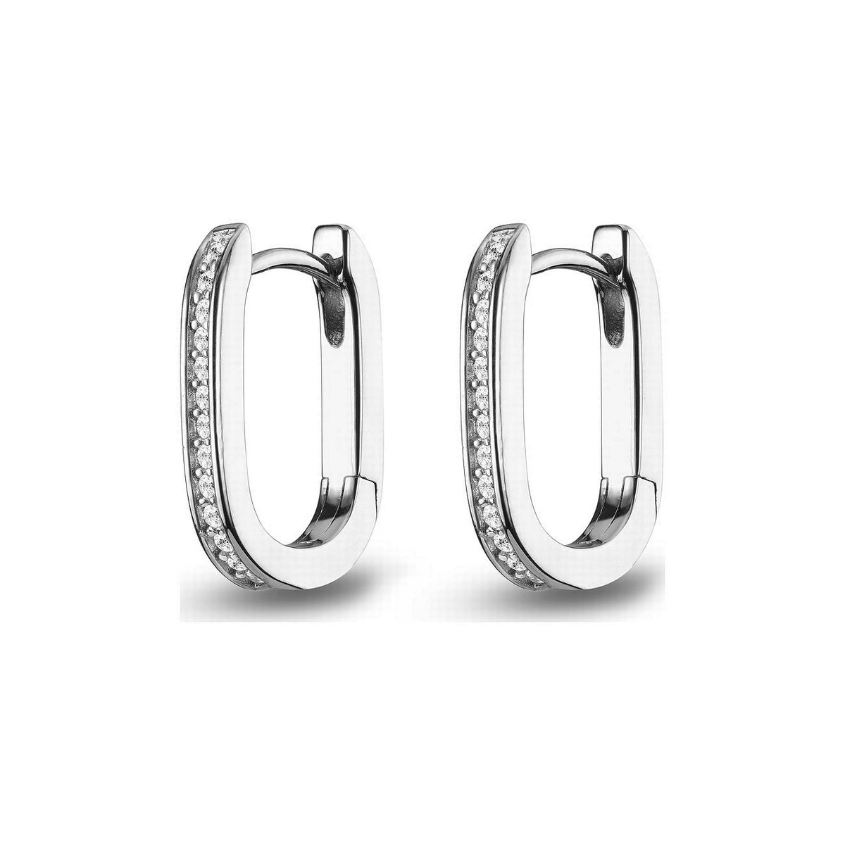 jette earrings silver 925 rhodium plated with cubic zirconia