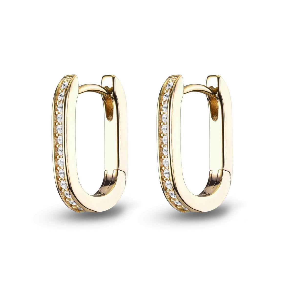 jette earrings silver 925 yellow gold plate with cubic zirconia