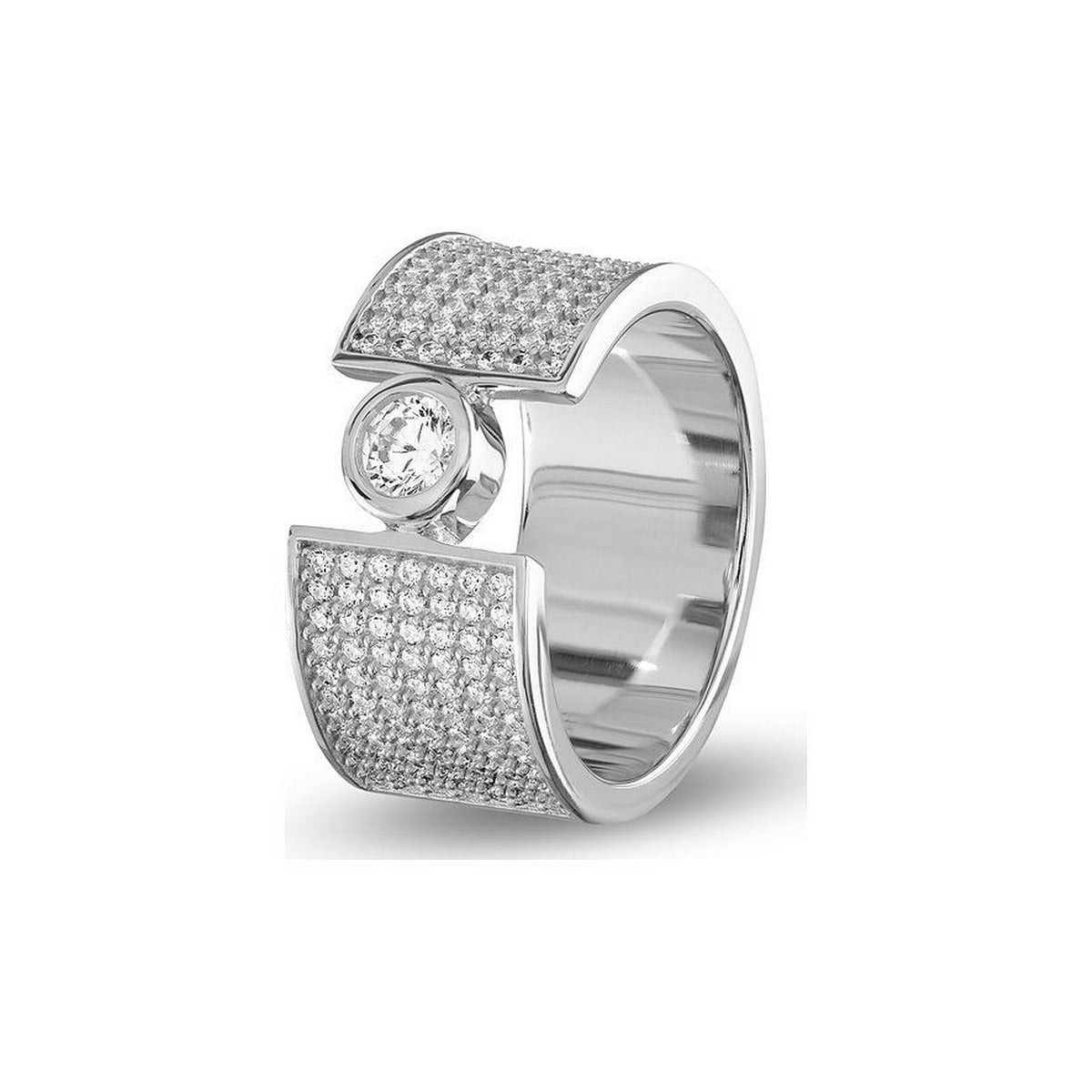 jette ring silver 925 rhodium plated with cubic zirconia size59