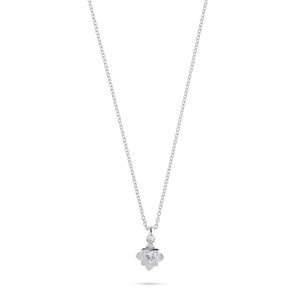jette necklace silver 925 rhodium plated with cubic zirconia 45+3cm