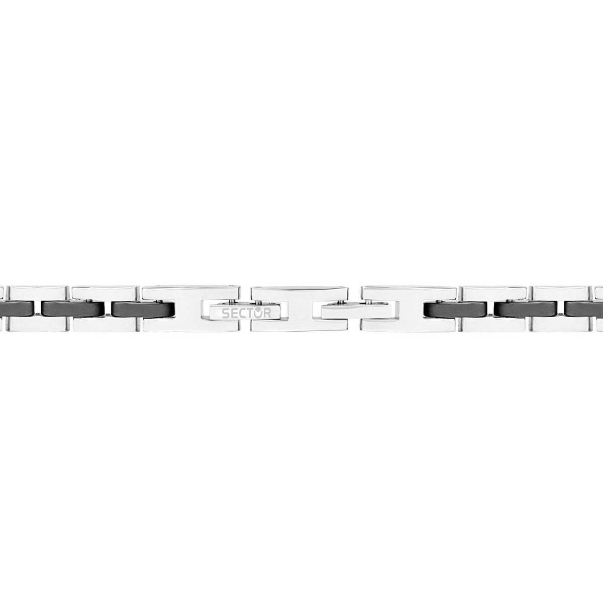 sector ceramic bracelet black & shiny stainless steel 220mm