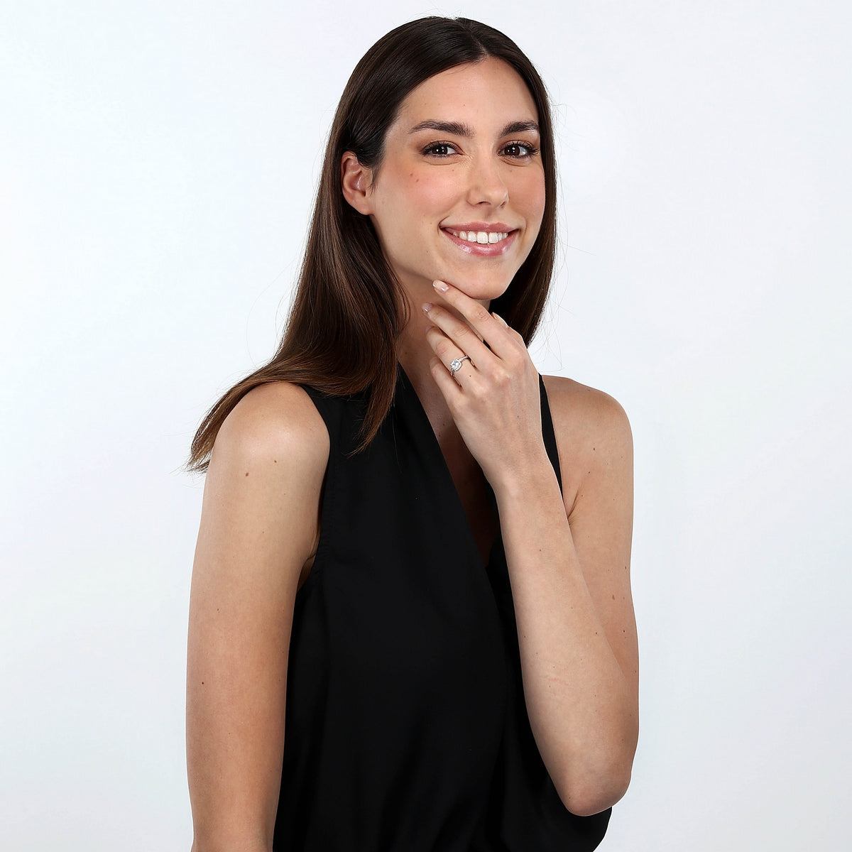 tesori ring 925 w/white cushion cz s.14