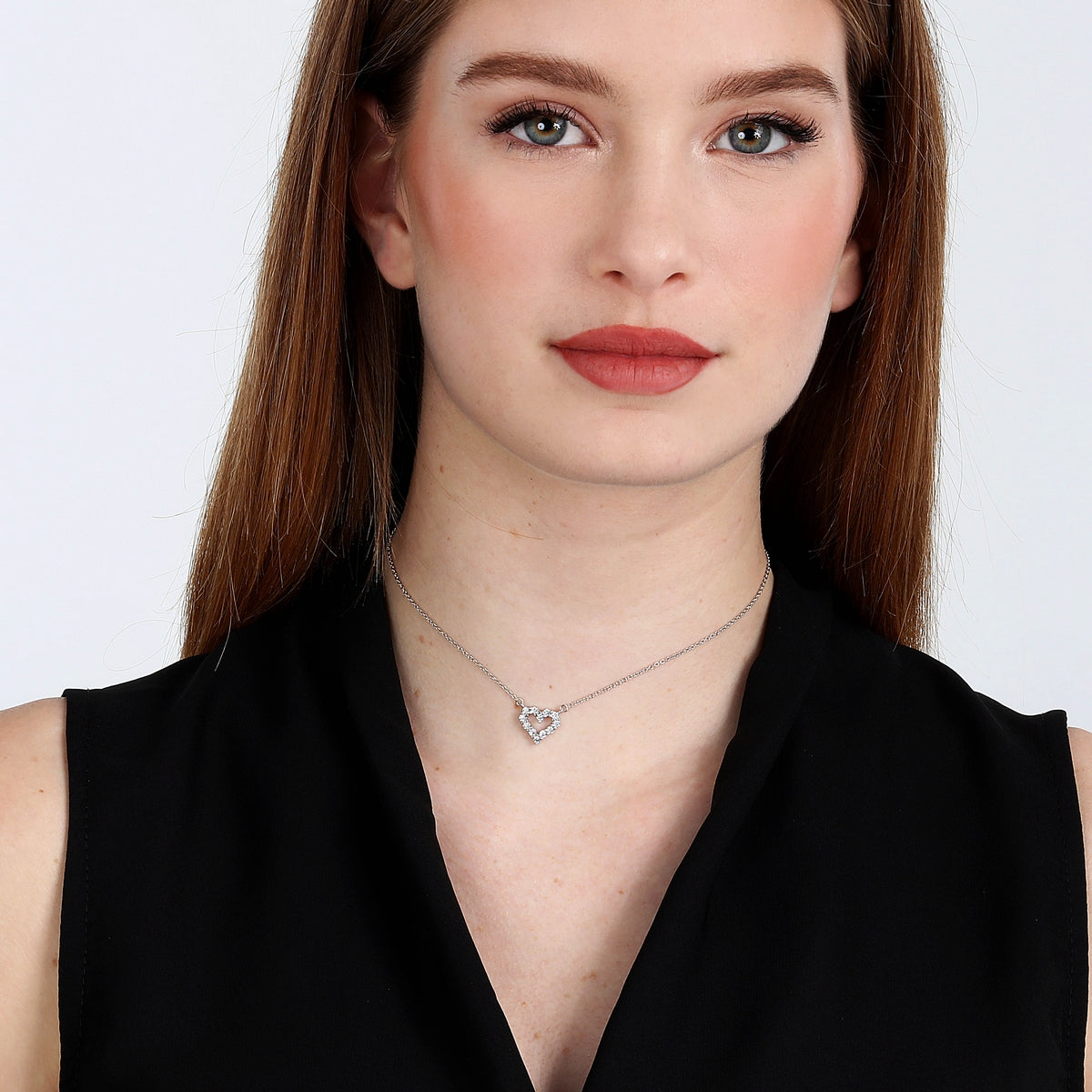 tesori pendant 925 silver heart cz 35+5cm