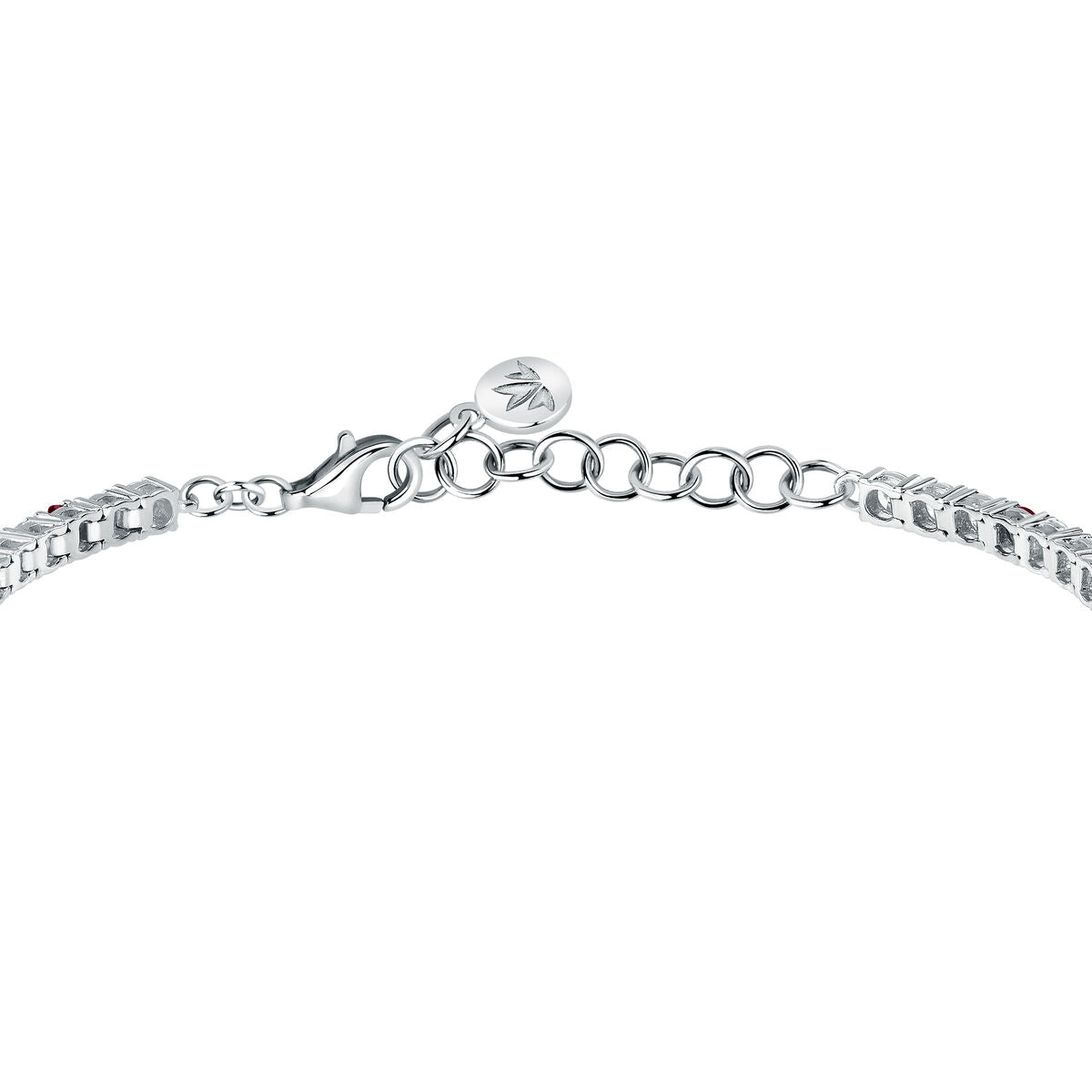 tesori bracelet 925 silver white & ruby solo cz 19cm