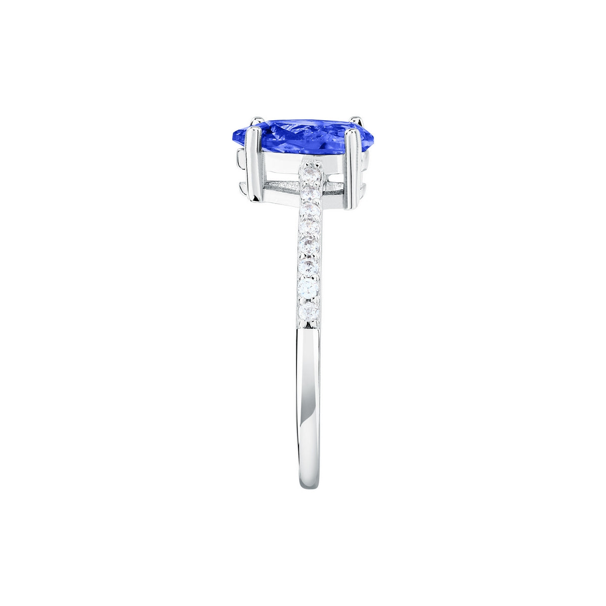 morellato silver tesori recycled 925 silver blue drop cz ring 014