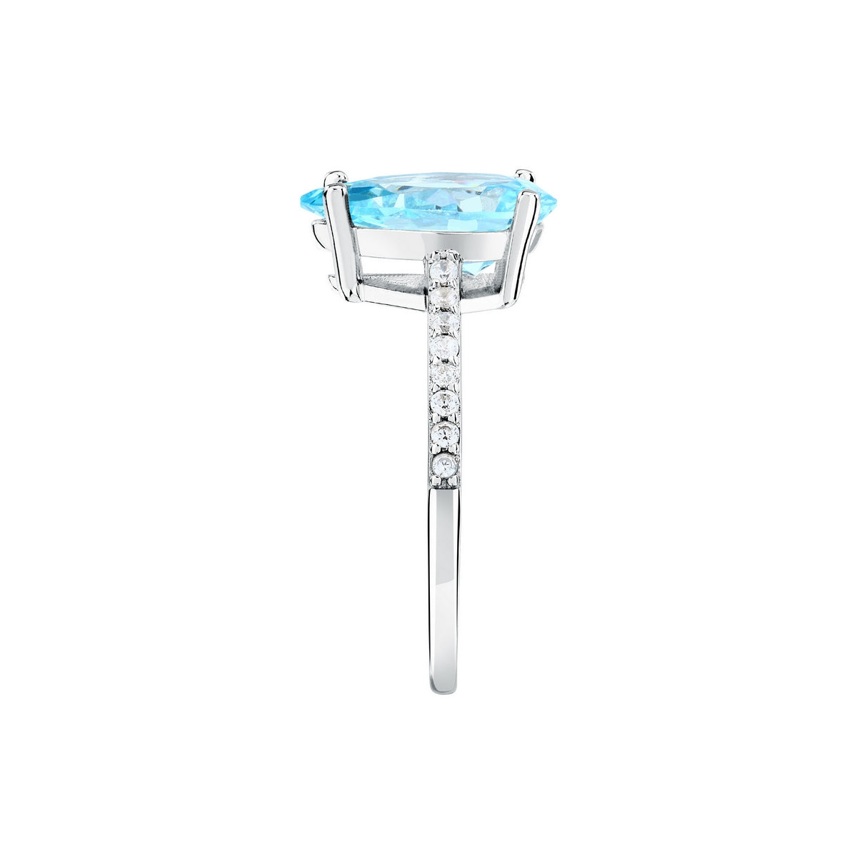 morellato silver tesori recycled 925 silver aqua drop cz ring 014
