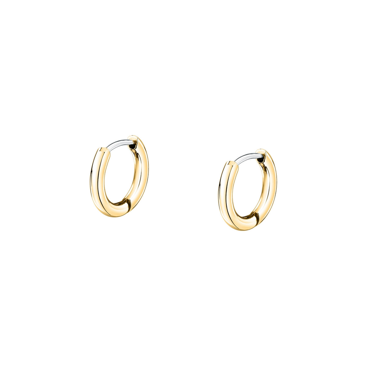 creole earring hoop steel yellow gold plated �1.2cm
